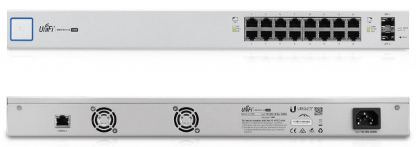 Коммутатор Ubiquiti UniFi Switch PoE, 16 портов, 150W US-16-150W